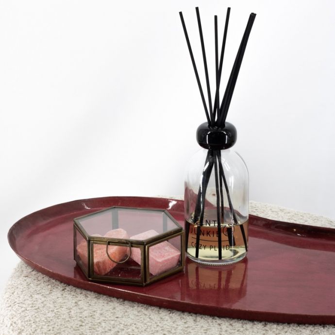 Metalen dienblad kidney roze