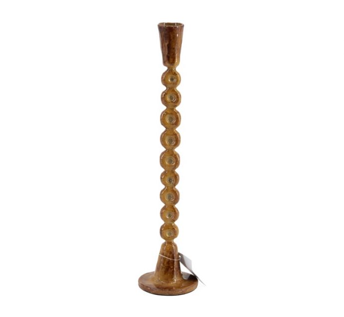 Metalen kaarsenstandaard Orbs mustard