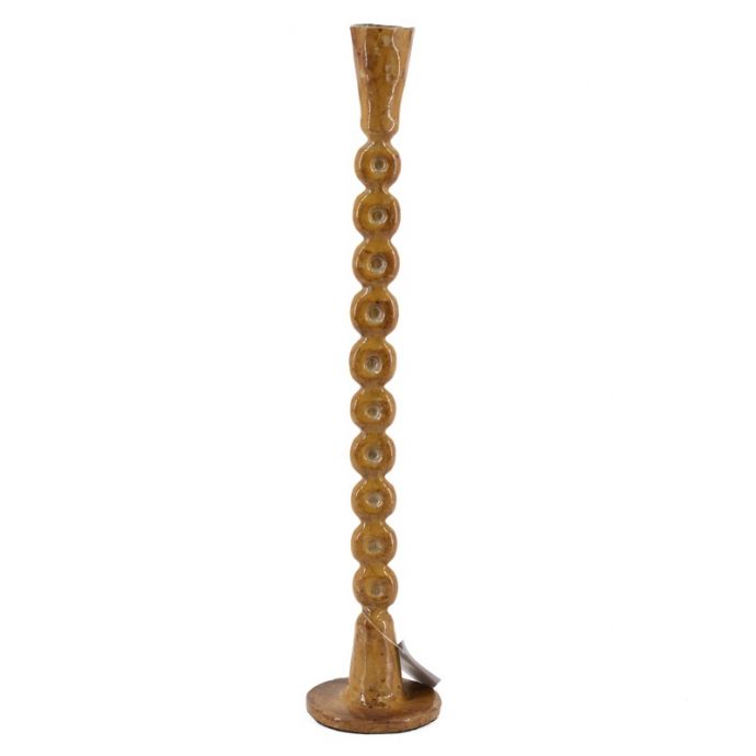 Metalen kaarsenstandaard Orbs mustard