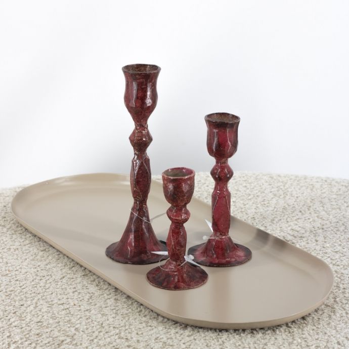 Metalen kaarsenstandaard Lumen mulberry
