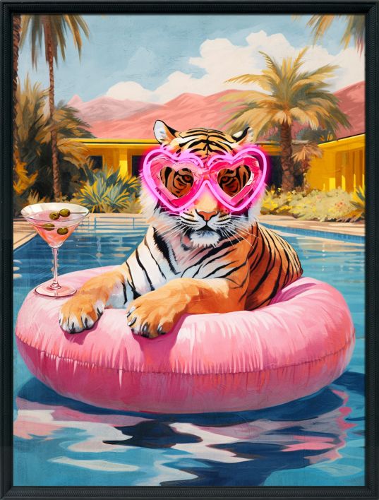 Schilderij met LED tijger zwemband