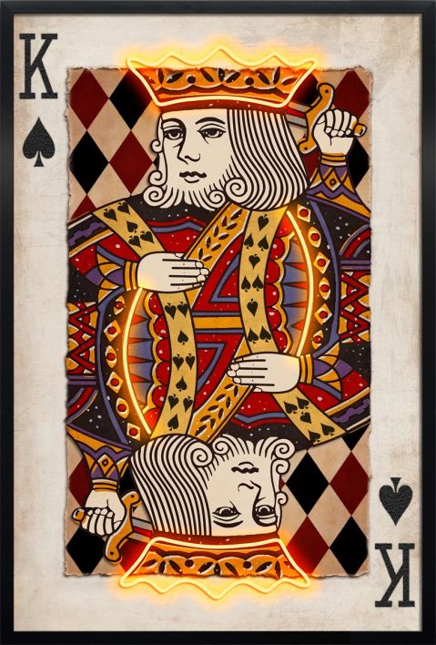 Schilderij met LED King of spades