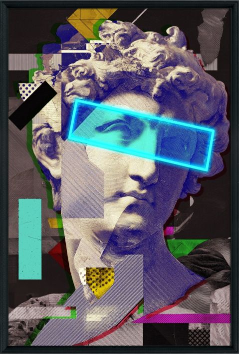 Schilderij met LED Neo-David