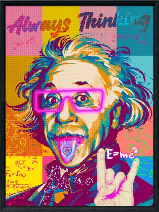 Schilderij met LED Electric Einstein