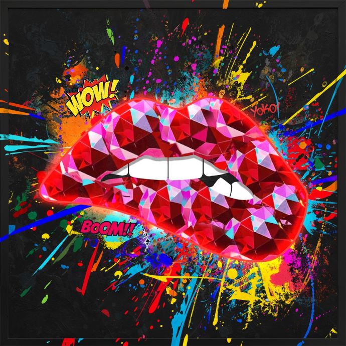 Schilderij met LED lips 