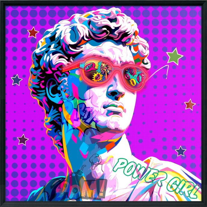 Schilderij met LED Greek statue