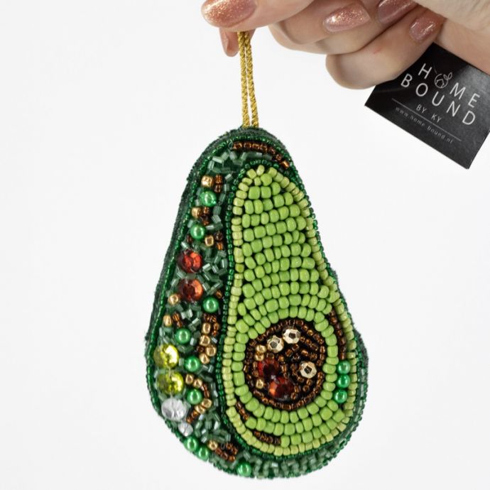 Hanger met kralen avocado