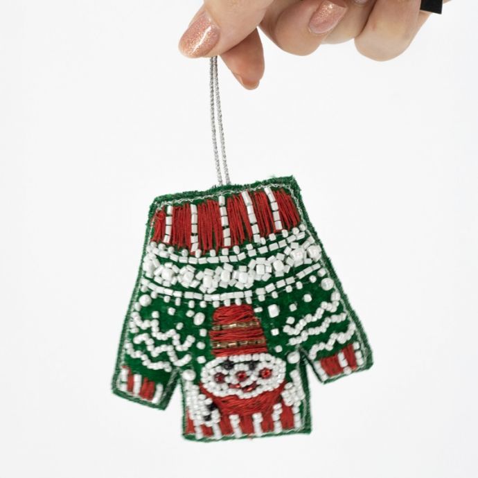 Hanger met kralen foute kersttrui