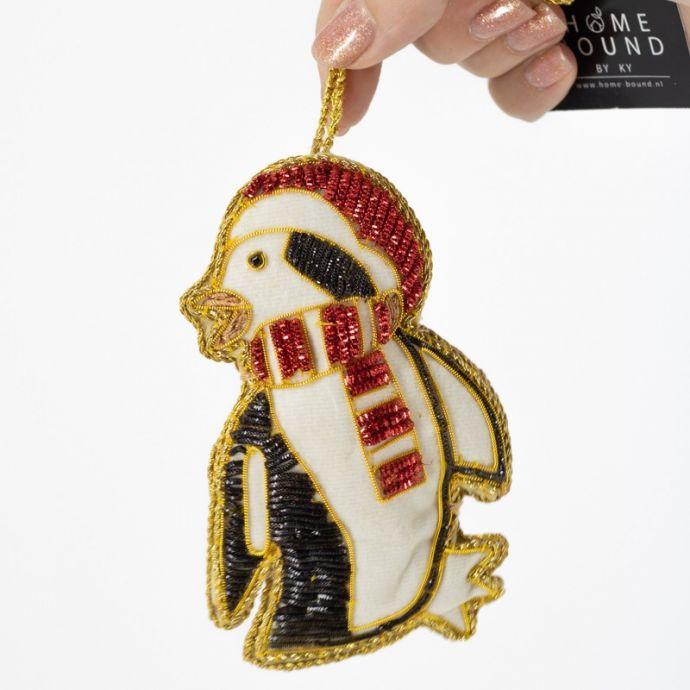 Hanger met kralen pinguïn