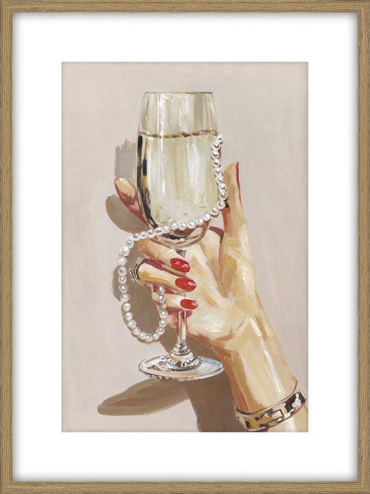 Schilderij met frame champagne
