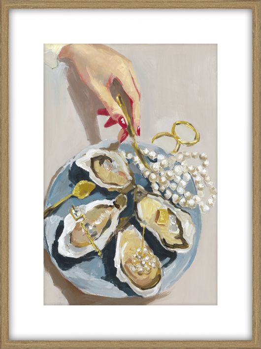 Schilderij met frame oesters 