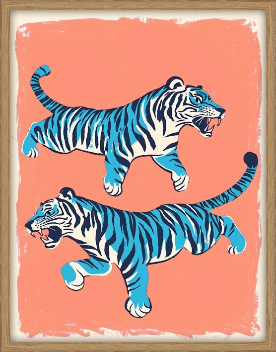 Schilderij met frame tigers