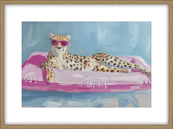 Schilderij met frame Cheetah luchtbed