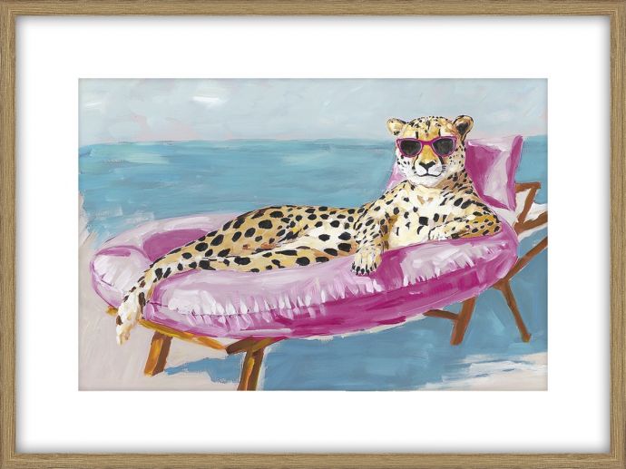 Schilderij met frame Cheetah luchtbed