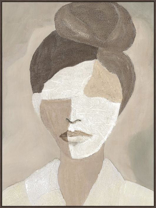 Schilderij met frame vrouw abstract
