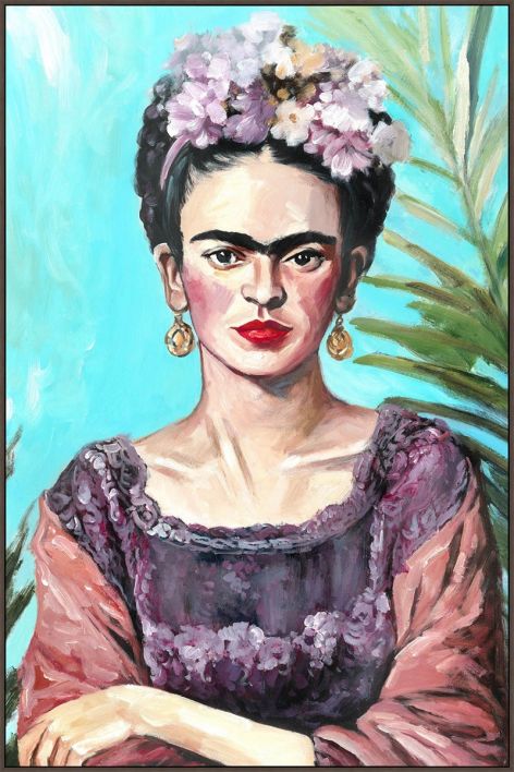 Schilderij met frame Frida Kahlo