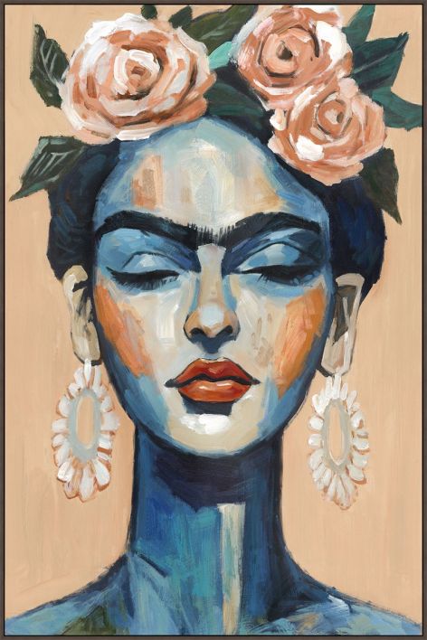 Schilderij met frame Frida Kahlo