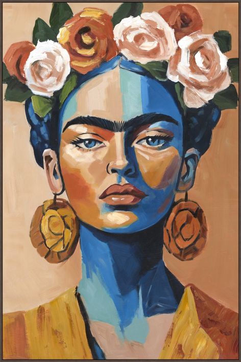 Schilderij met frame Frida Kahlo