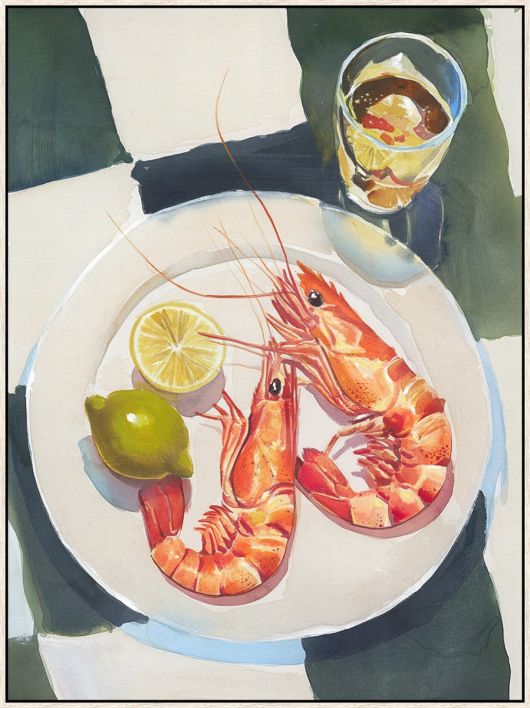 Schilderij met frame shrimps