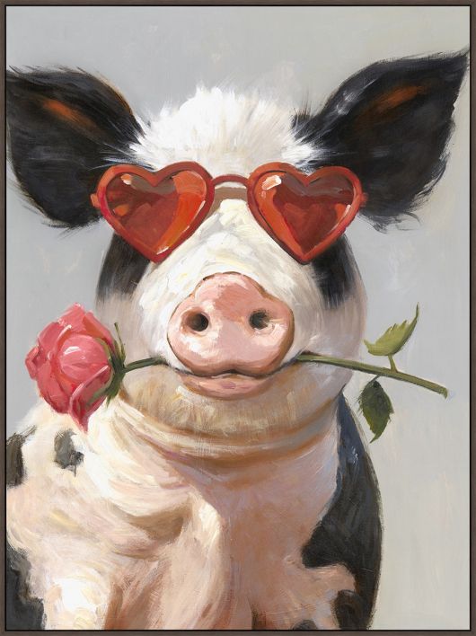 Schilderij met frame cow love