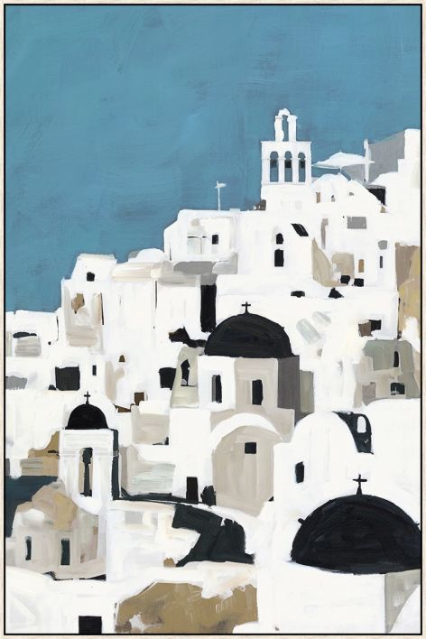 Schilderij met frame Santorini 