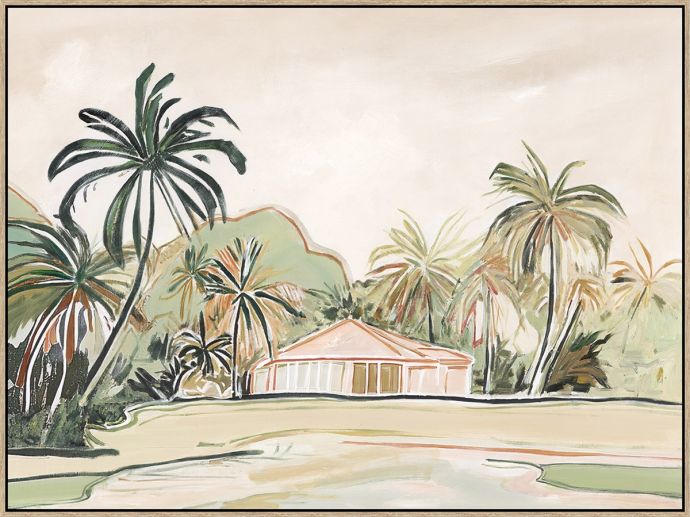 Schilderij met frame tropical cabana 