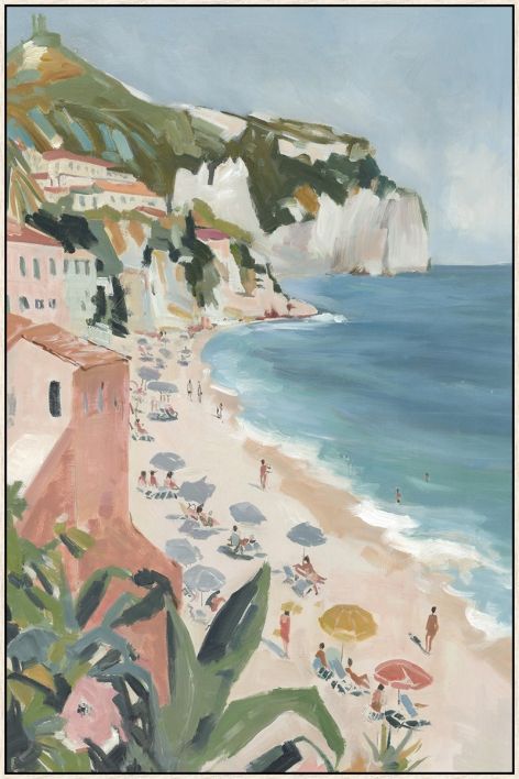 Schilderij met frame Mediterraans strand 