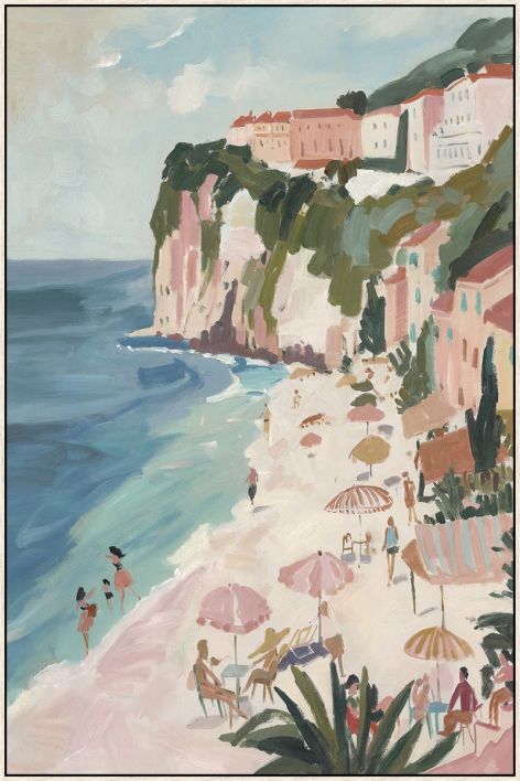 Schilderij met frame Mediterraans strand