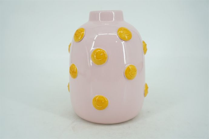 Aardewerk vaas smiley