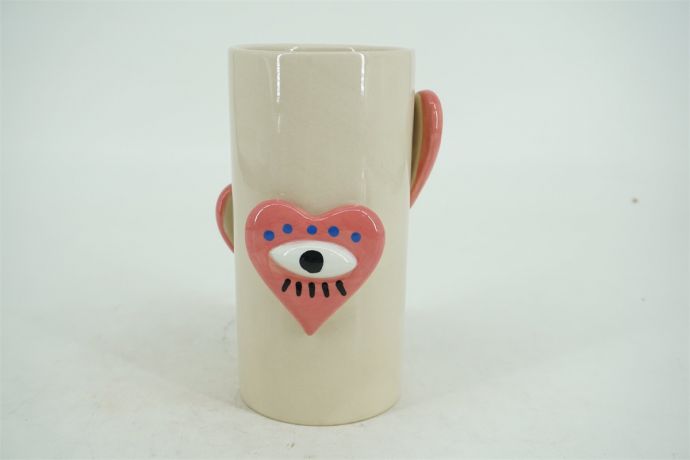 Aardewerk vaas hart all-seeing eye