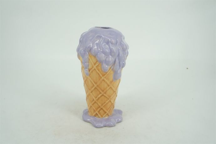 Aardewerk vaas icecream paars