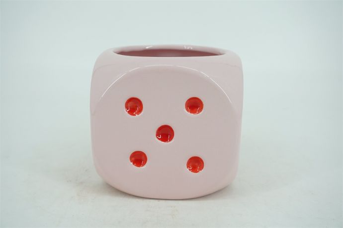 Aardewerk vaas dobbelsteen