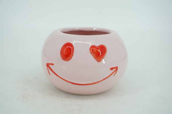 Aardewerk vaas smiley