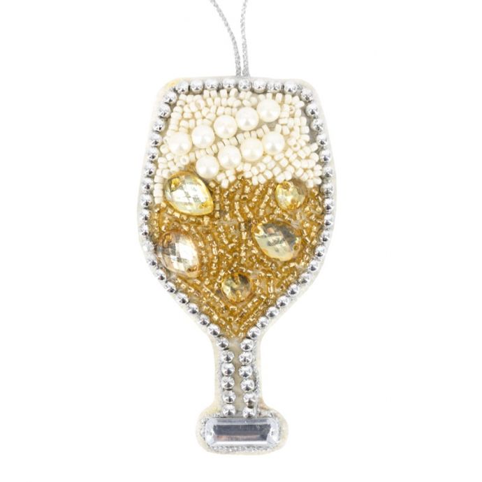 Hanger met kralen champagne