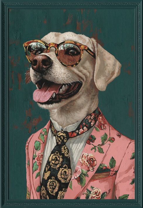 Schilderij met lijst labrador