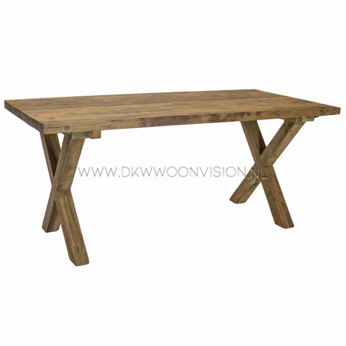 Java tafel met houten x-poot