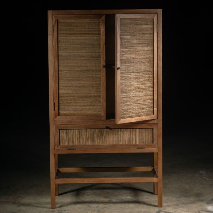 Cabinet teak met kokosvezel Yaren 90cm