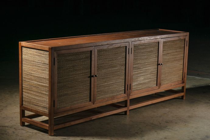 Dressoir teak met kokosvezel Yaren 210cm