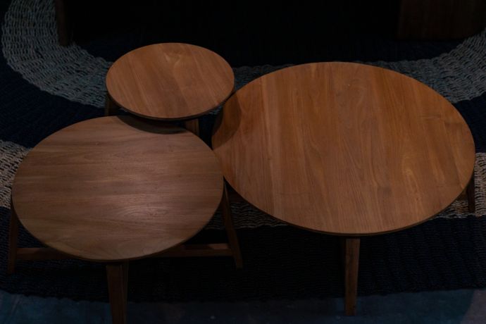 Salontafel Rinon rond teak 40cm