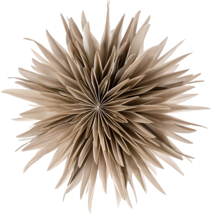 Kerstster snow 40cm taupe met pendel