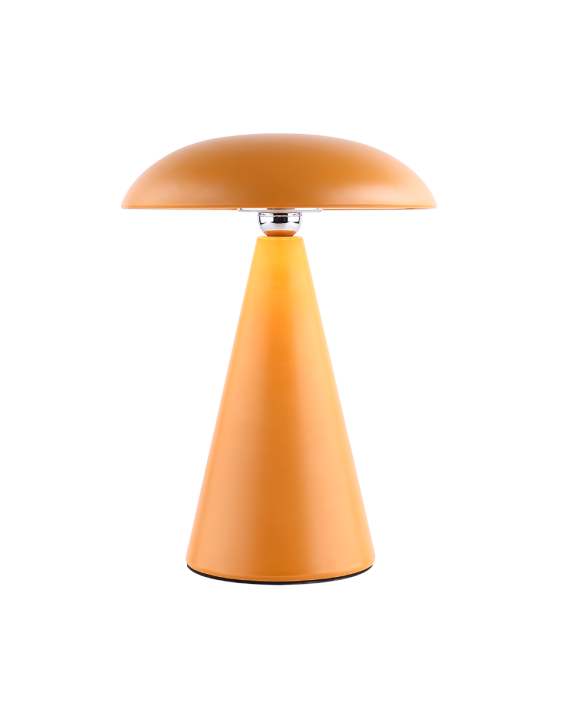 Bureaulamp Mush LED op accu mat oker, afneembare kap