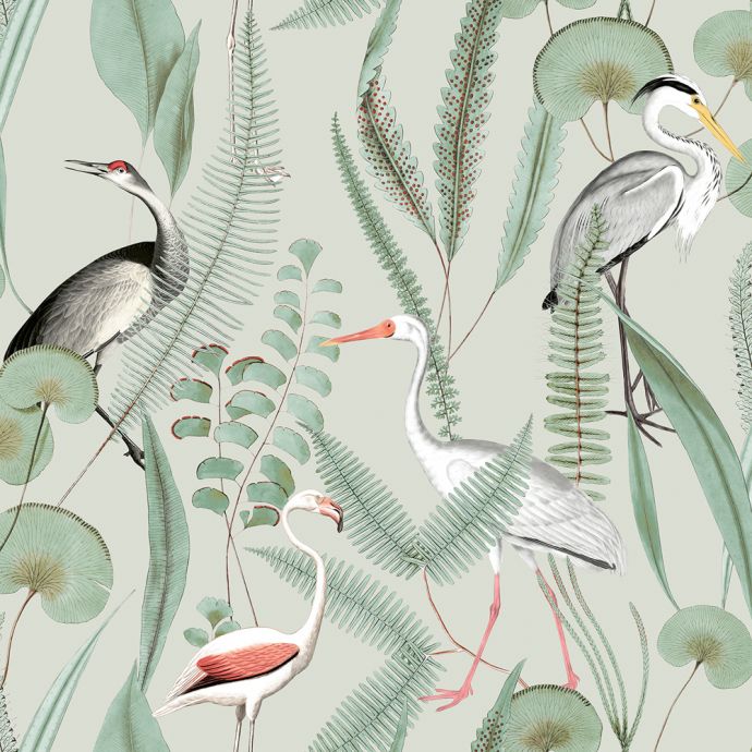 Patroon behang Eden flamingo/reiger