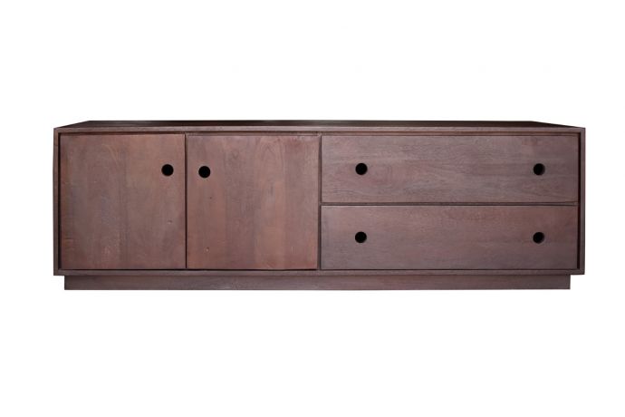 TV-meubel Ubud 160cm 2-deurs, 2 laden walnut