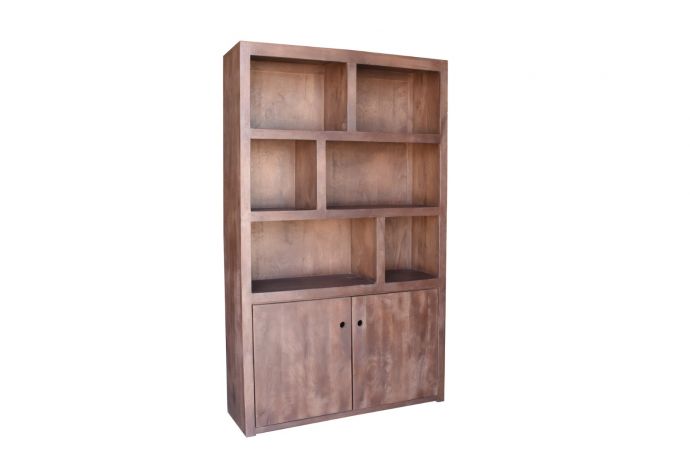 Boekenkast Ubud 120cm 2-deurs walnut