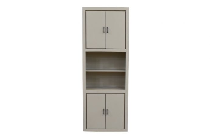 Boekenkast Ubud 80cm 4-deurs, 2 open vakken sand