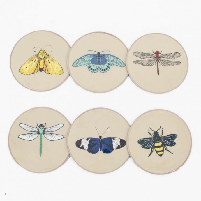 Set van 6 onderzetters 'Insects'