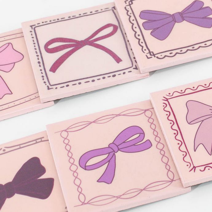 Set van 6 onderzetters met rekje 'Bows'