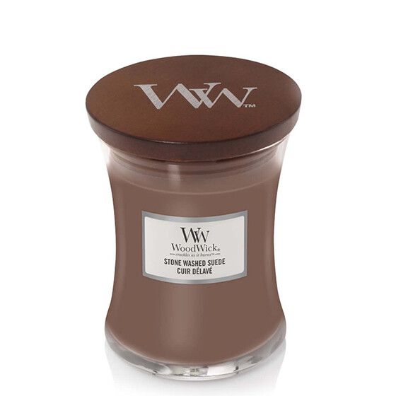 WoodWick Candle Stone Washed Suede