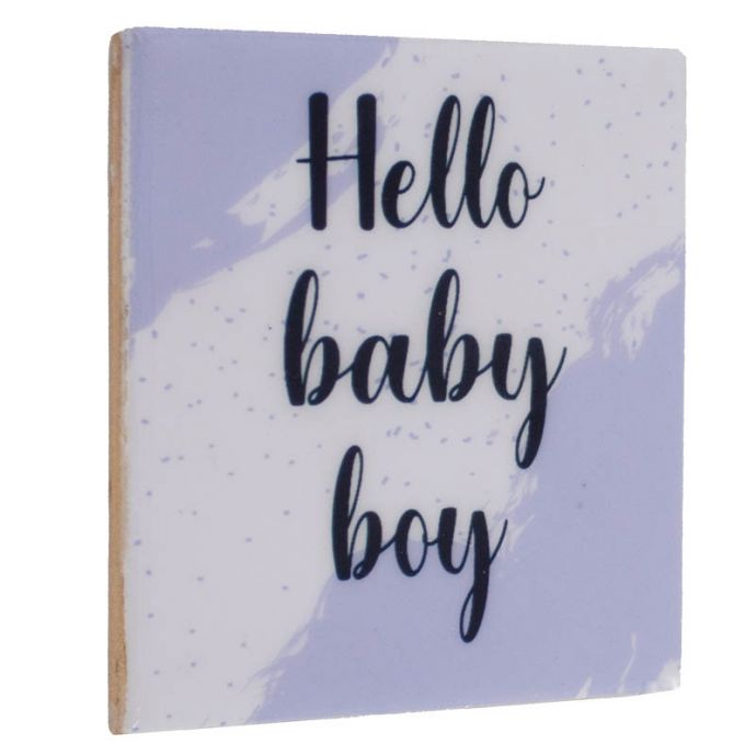 Tegeltje - Hello baby boy