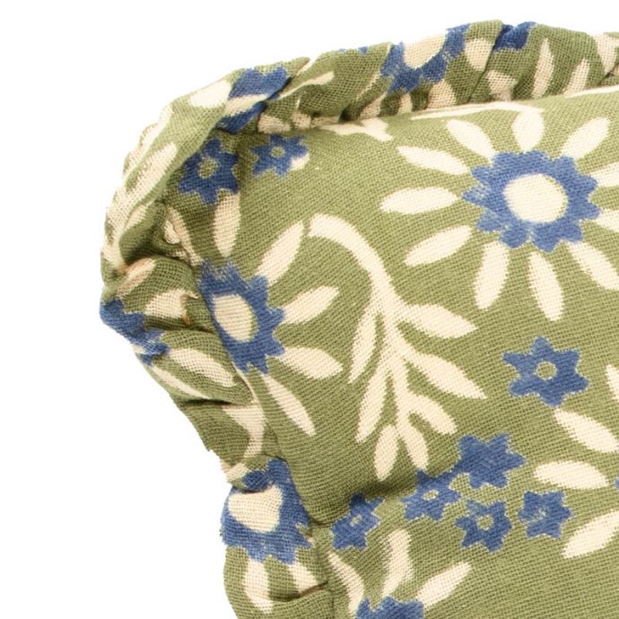 Kussen floral met roezels smaragd